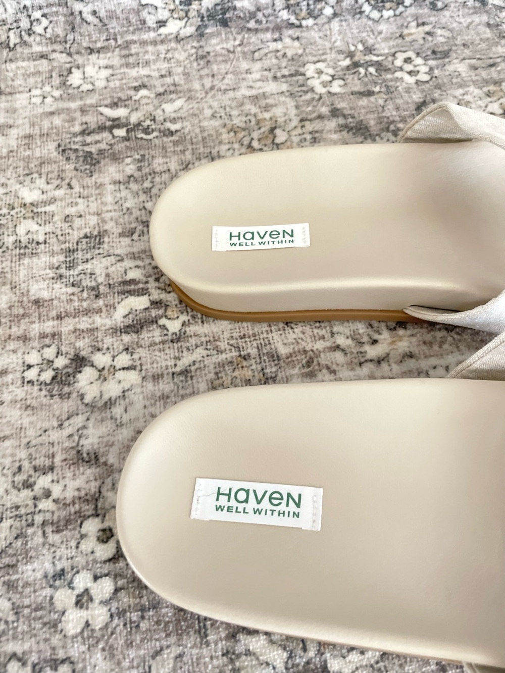 Talbots Well Within Linen Slide Sandals Sustainable Minimalist Cream Beige - Picture 4 of 9